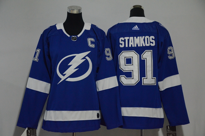 Womens NHL Tampa Bay Lightning #91 Stamkos Blue Jersey