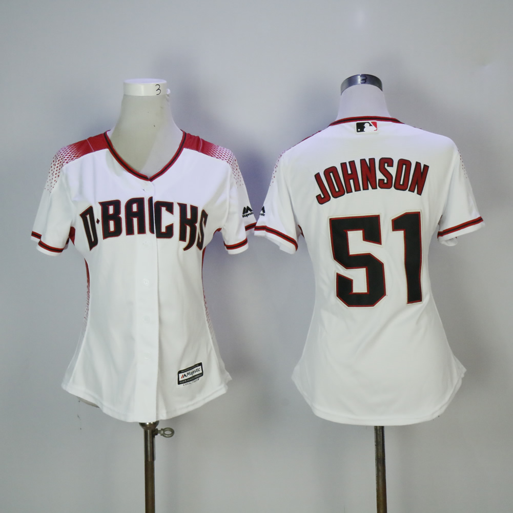 Womens MLB Arizona Diamondbacks #51 Johnson White Jersey