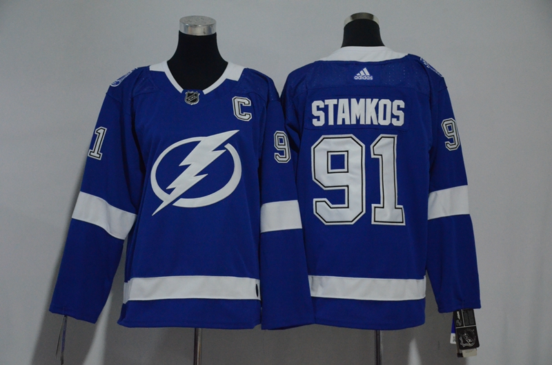 Kids NHL Tampa Bay Lightning #91 Stamkos Blue Jersey