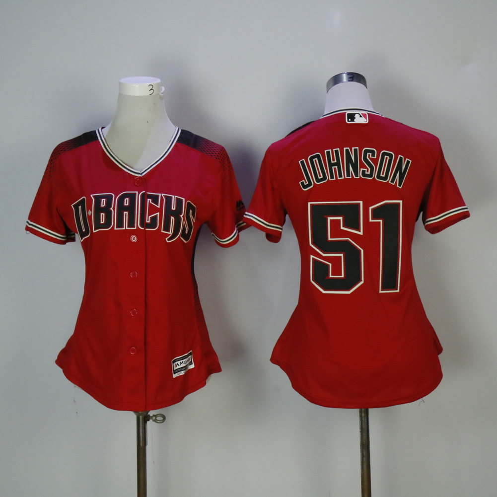 Womens MLB Arizona Diamondbacks #51 Johnson Red Jersey