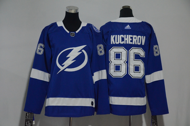 Womens NHL Tampa Bay Lightning #86 Kucherov Blue Jersey