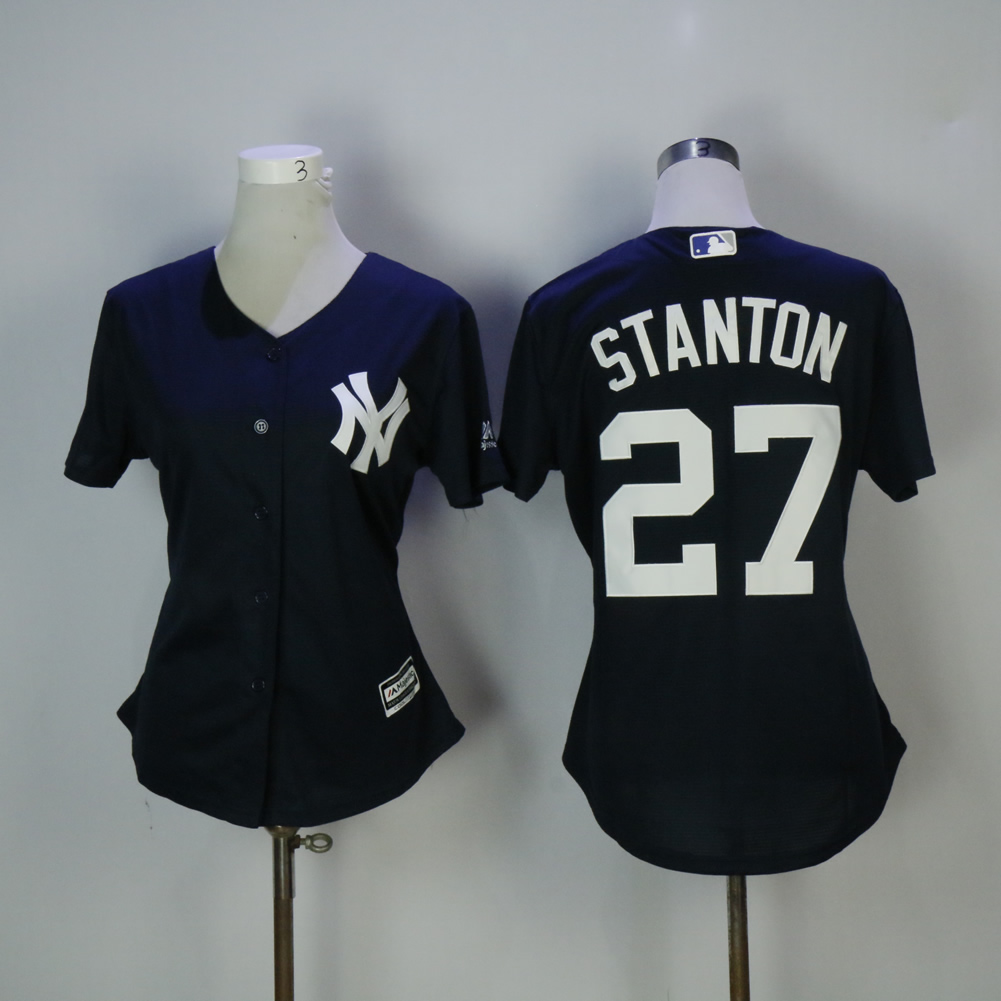 Womens MLB New York Yankees #27 Stanton D.Blue Jersey
