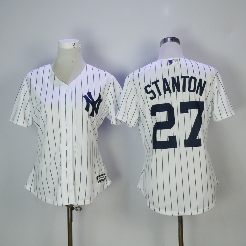 Womens MLB New York Yankees #27 Stanton White Jersey
