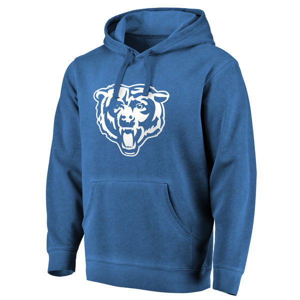 Mens Chicago Bears NFL Pro Line by Fanatics Branded Navy White Logo Shadow Washed Pullover Hoodie