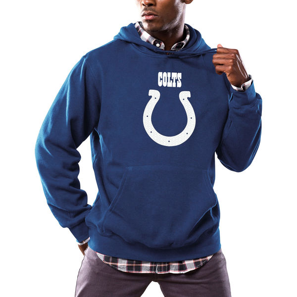 Mens Indianapolis Colts Majestic Royal Critical Victory Pullover Hoodie