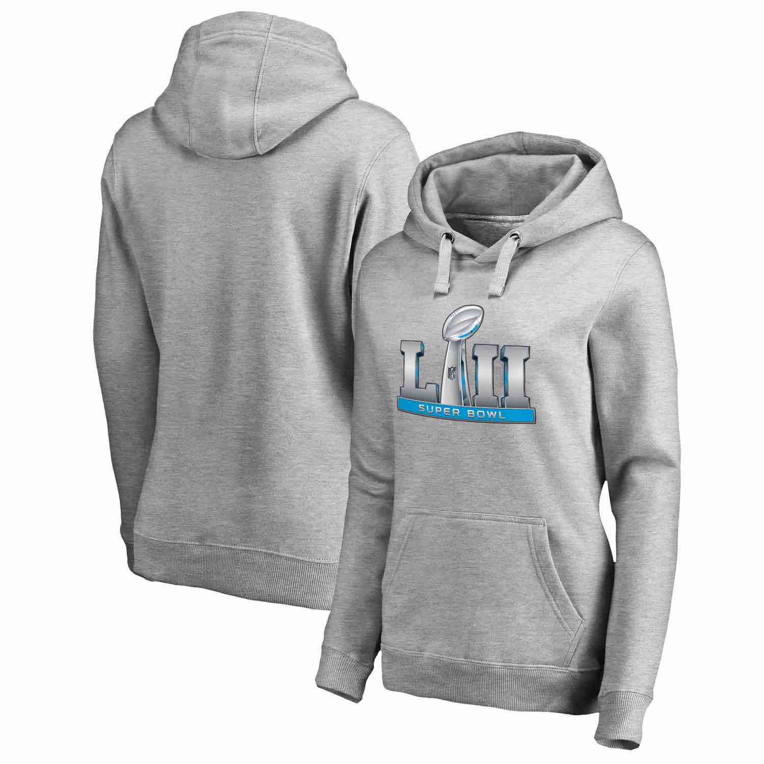 Womens NFL Pro Line by Fanatics Branded Heather Gray Super Bowl LII Event Pullover Hoodie