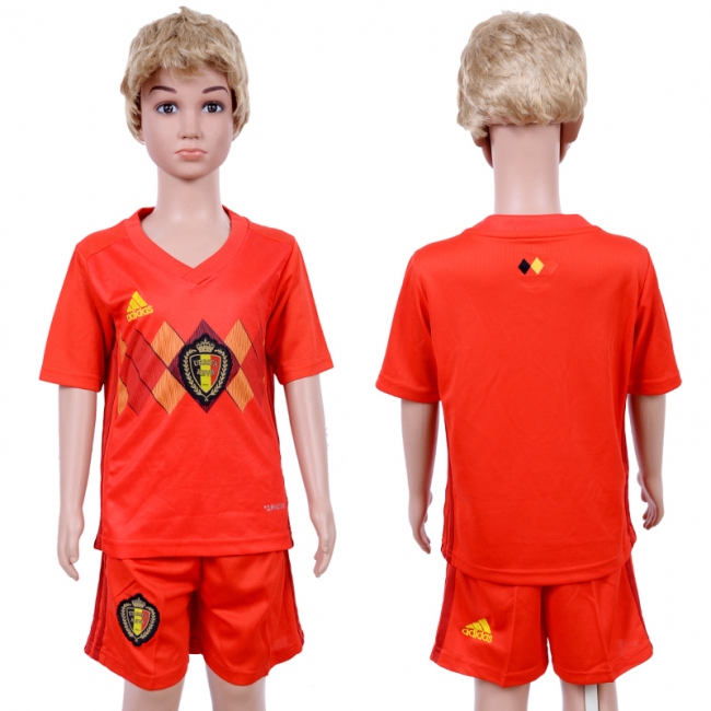 2018 World Cup Belgium Soccer Home Kids Jersey Suit