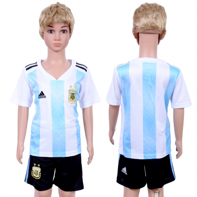 2018 World Cup Argentina Soccer Home Kids Jersey Suit