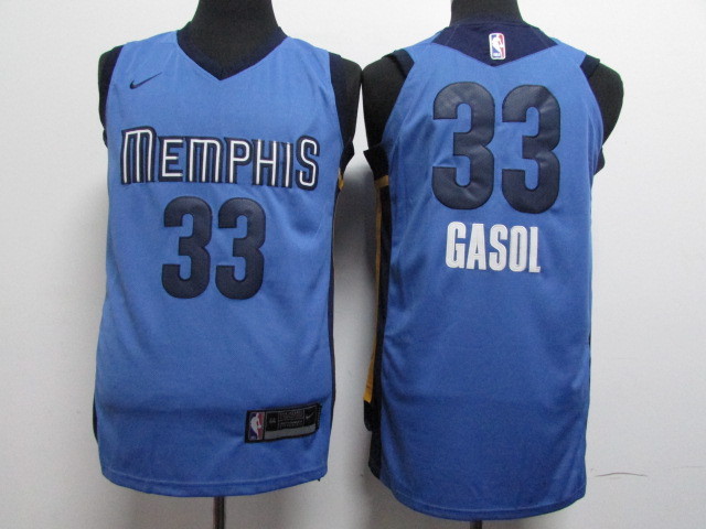 NBA Memphis Grizzlies #33 Gasol Blue Nike Jersey