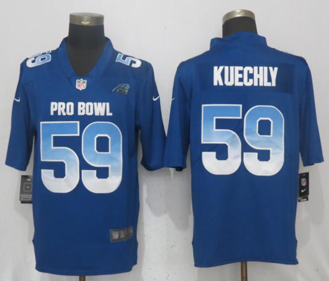 Nike Carolina Panthers 59 Kuechly Blue Nike Royal 2018 Pro Bowl Limited Jersey  
