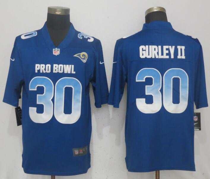 New Nike St.Louis Rams 30 Gurley ii Blue Nike Royal 2018 Pro Bowl Limited Jersey  