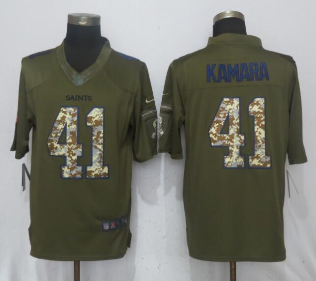New Nike New Orleans Saints 41 Kamara Green Salute To Service Limited Jersey  