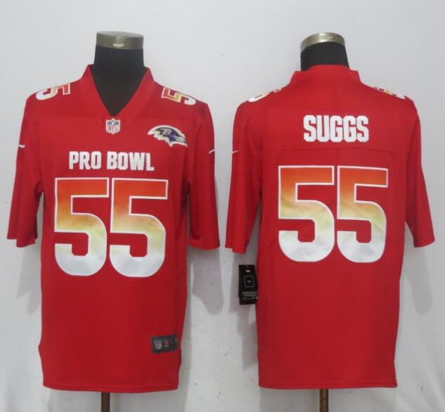New Nike Baltimore Ravens 55 Suggs Red Nike Royal 2018 Pro Bowl Limited Jersey