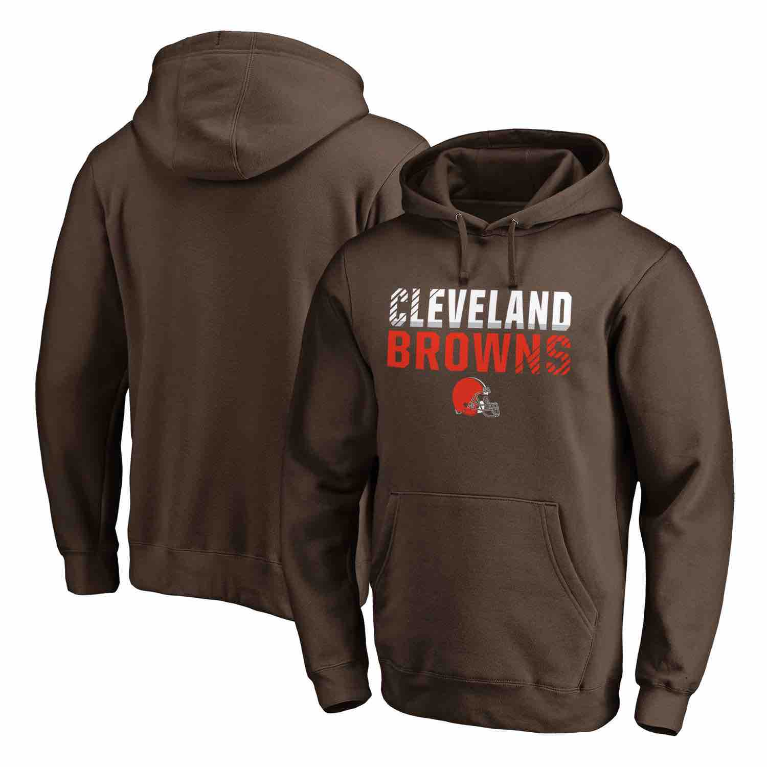 Mens Cleveland Browns NFL Pro Line by Fanatics Branded Brown Iconic Collection Fade Out Pullover Hoodie