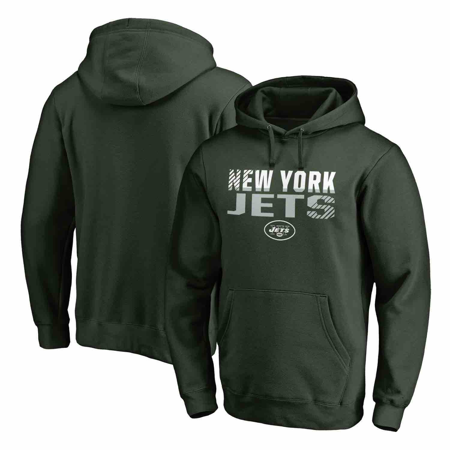Mens New York Jets NFL Pro Line by Fanatics Branded Green Iconic Collection Fade Out Pullover Hoodie