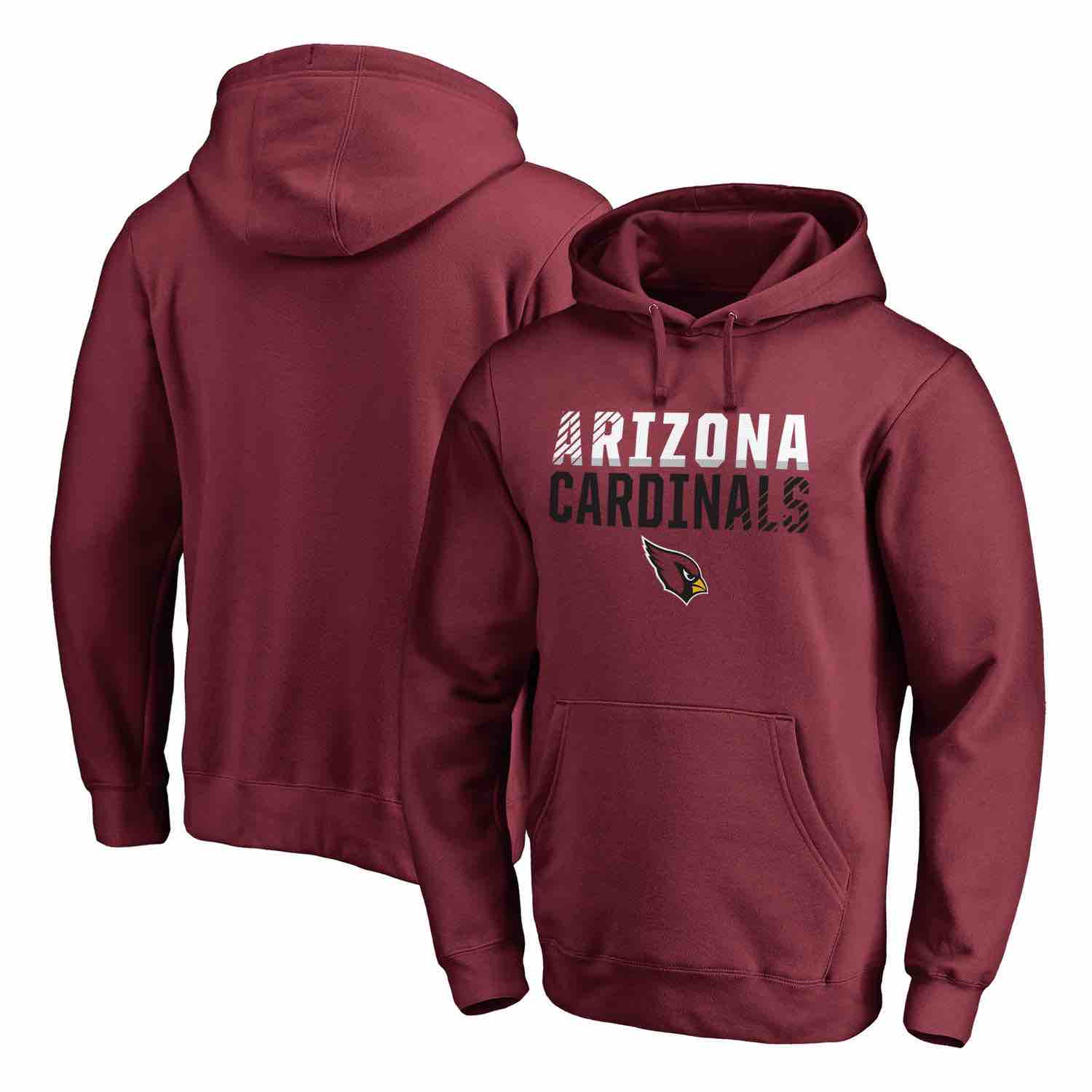 Mens Arizona Cardinals NFL Pro Line by Fanatics Branded Cardinal Iconic Collection Fade Out Pullover Hoodie