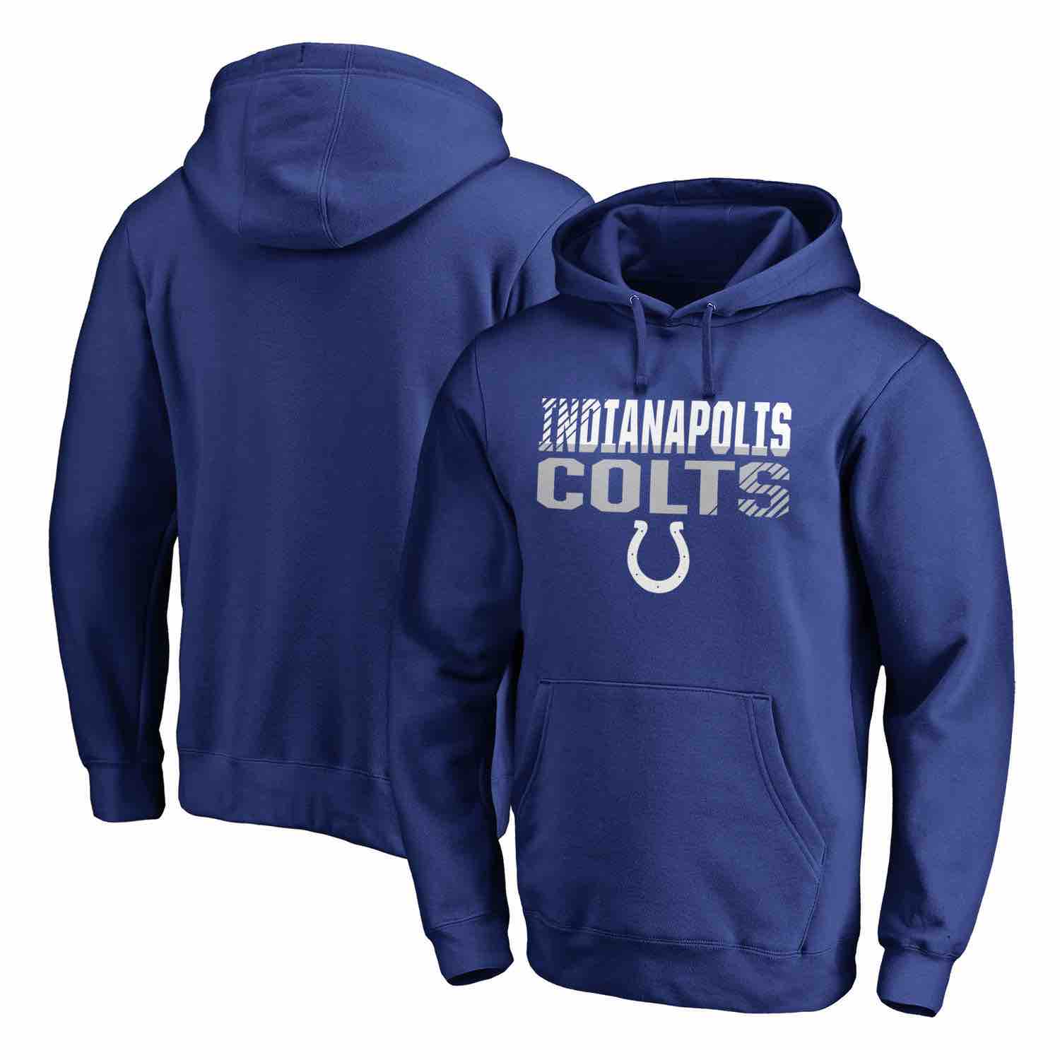 Mens Indianapolis Colts NFL Pro Line by Fanatics Branded Royal Iconic Collection Fade Out Pullover Hoodie