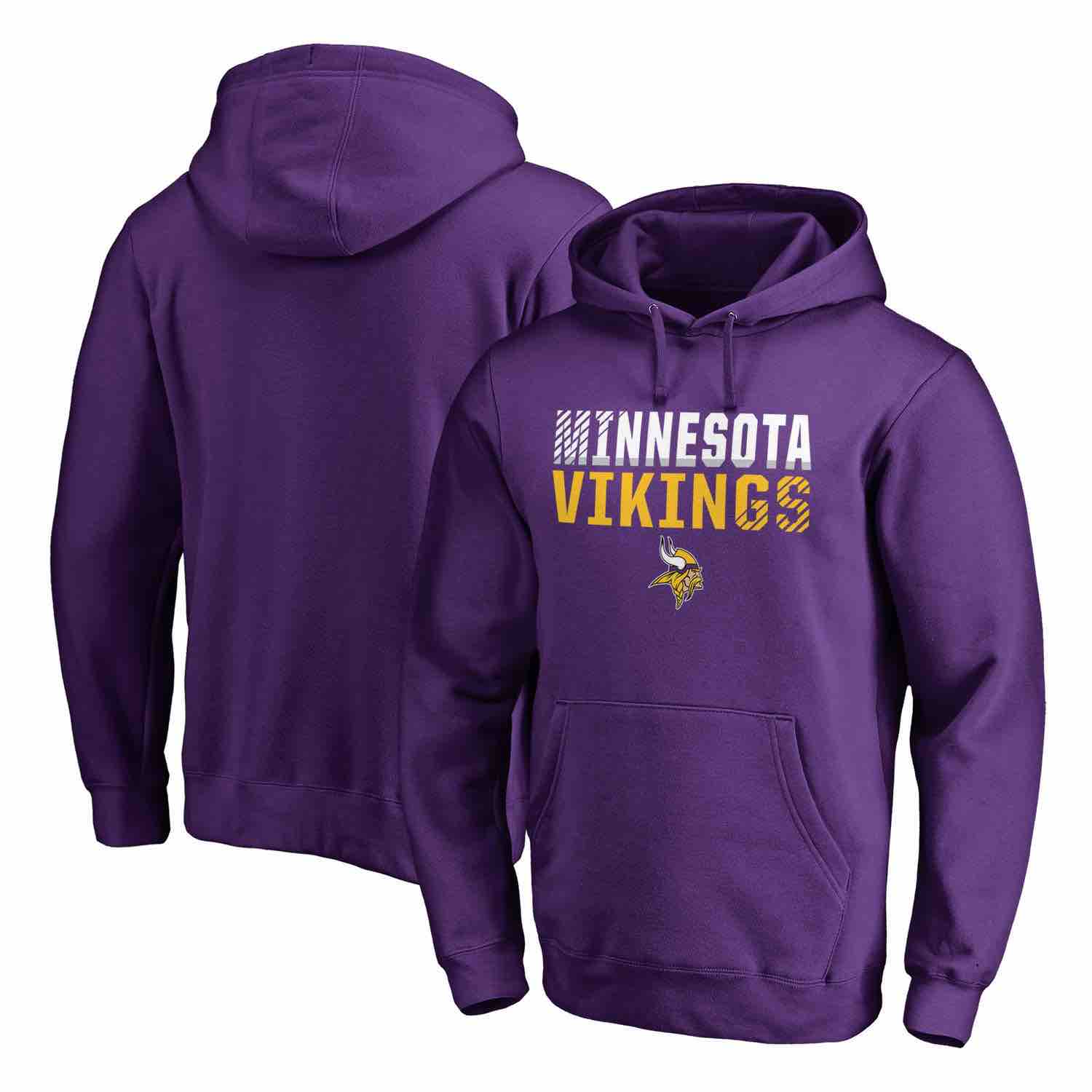 Mens Minnesota Vikings NFL Pro Line by Fanatics Branded Purple Iconic Collection Fade Out Pullover Hoodie