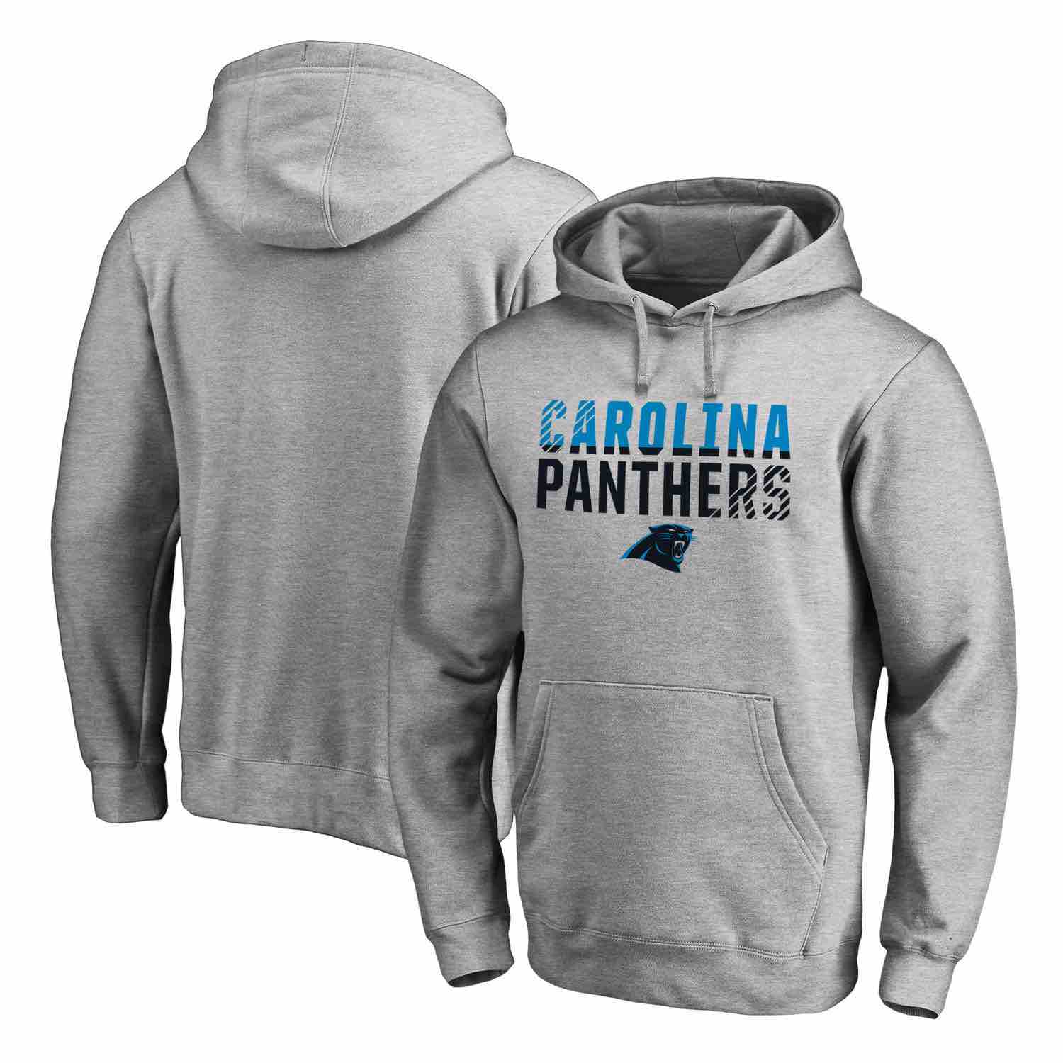 Mens Carolina Panthers NFL Pro Line by Fanatics Branded Ash Iconic Collection Fade Out Pullover Hoodie