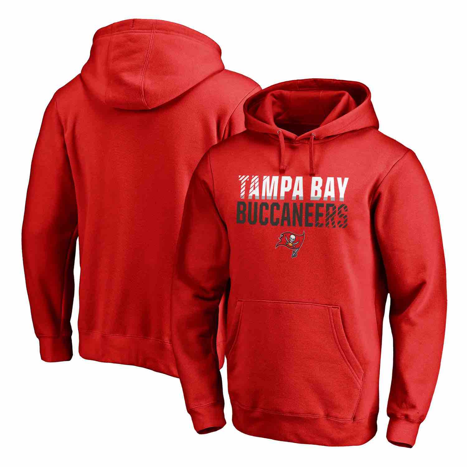 Mens Tampa Bay Buccaneers NFL Pro Line by Fanatics Branded Red Iconic Collection Fade Out Pullover Hoodie