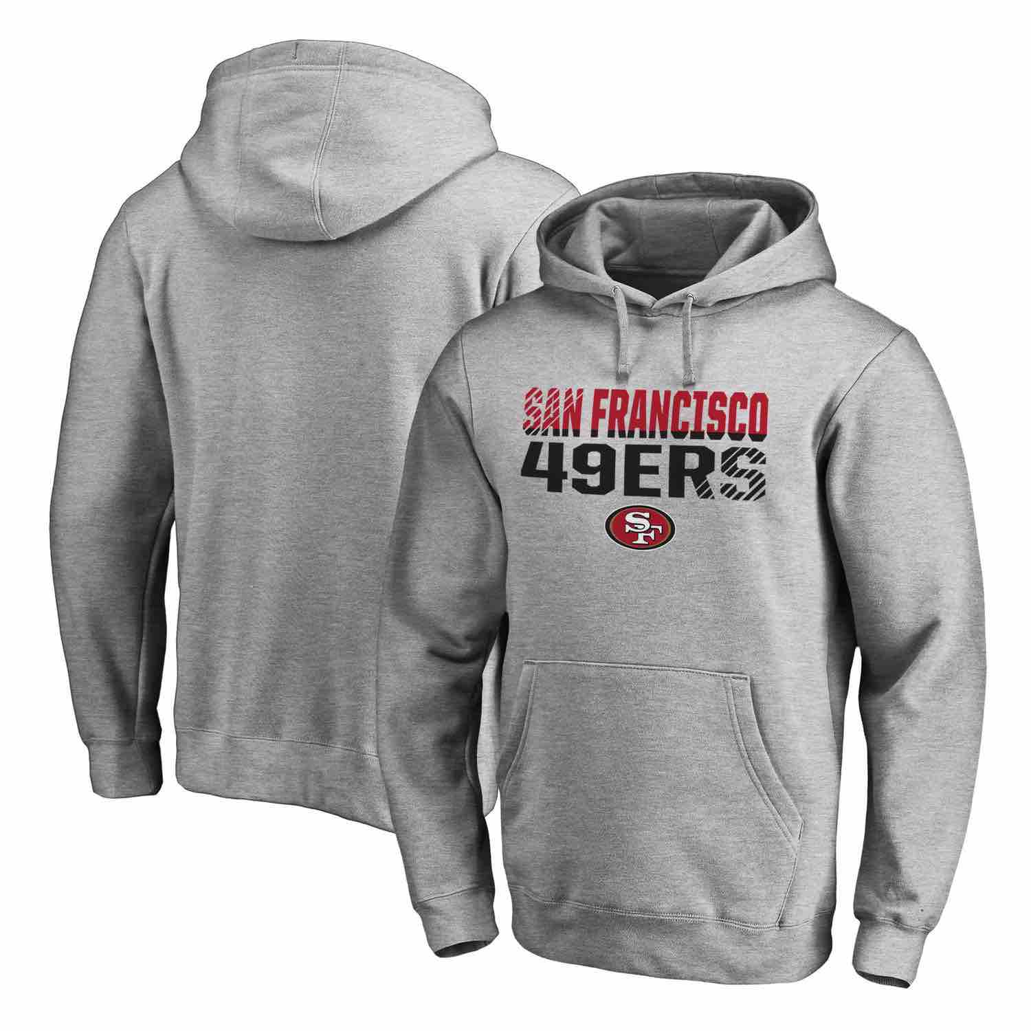 Mens San Francisco 49ers NFL Pro Line by Fanatics Branded Ash Iconic Collection Fade Out Pullover Hoodie