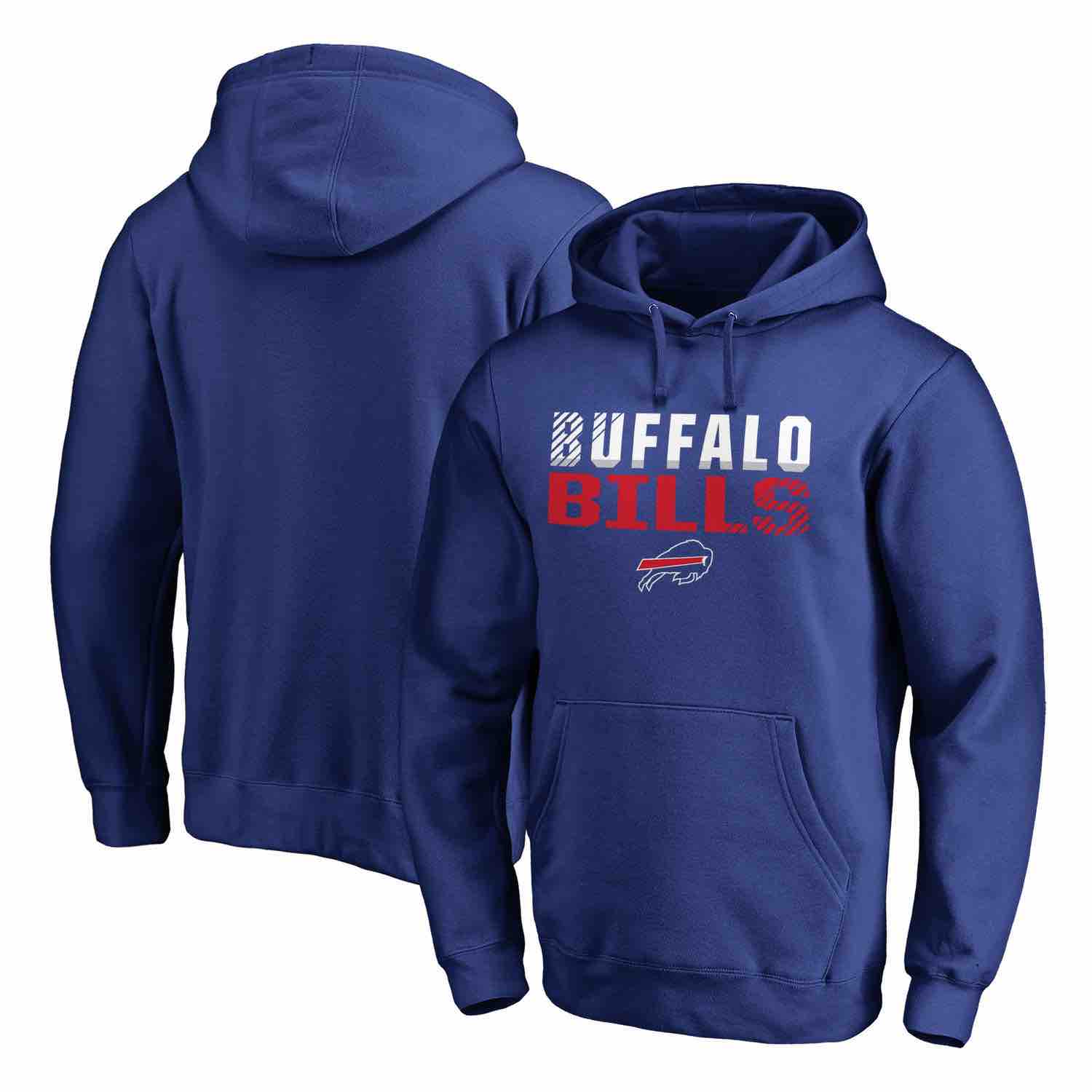 Mens Buffalo Bills NFL Pro Line by Fanatics Branded Royal Iconic Collection Fade Out Pullover Hoodie