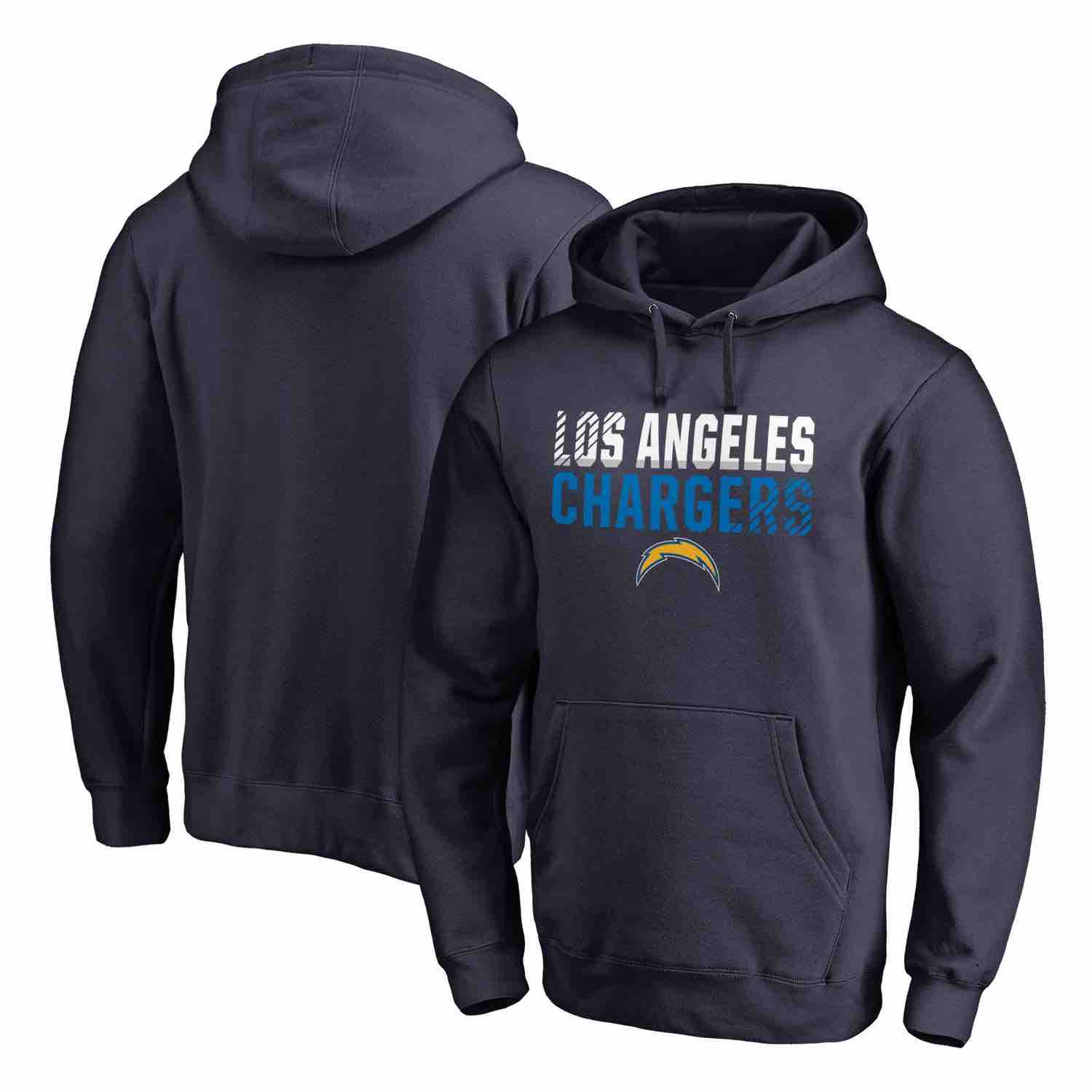 Mens Los Angeles Chargers NFL Pro Line by Fanatics Branded Navy Iconic Collection Fade Out Pullover Hoodie