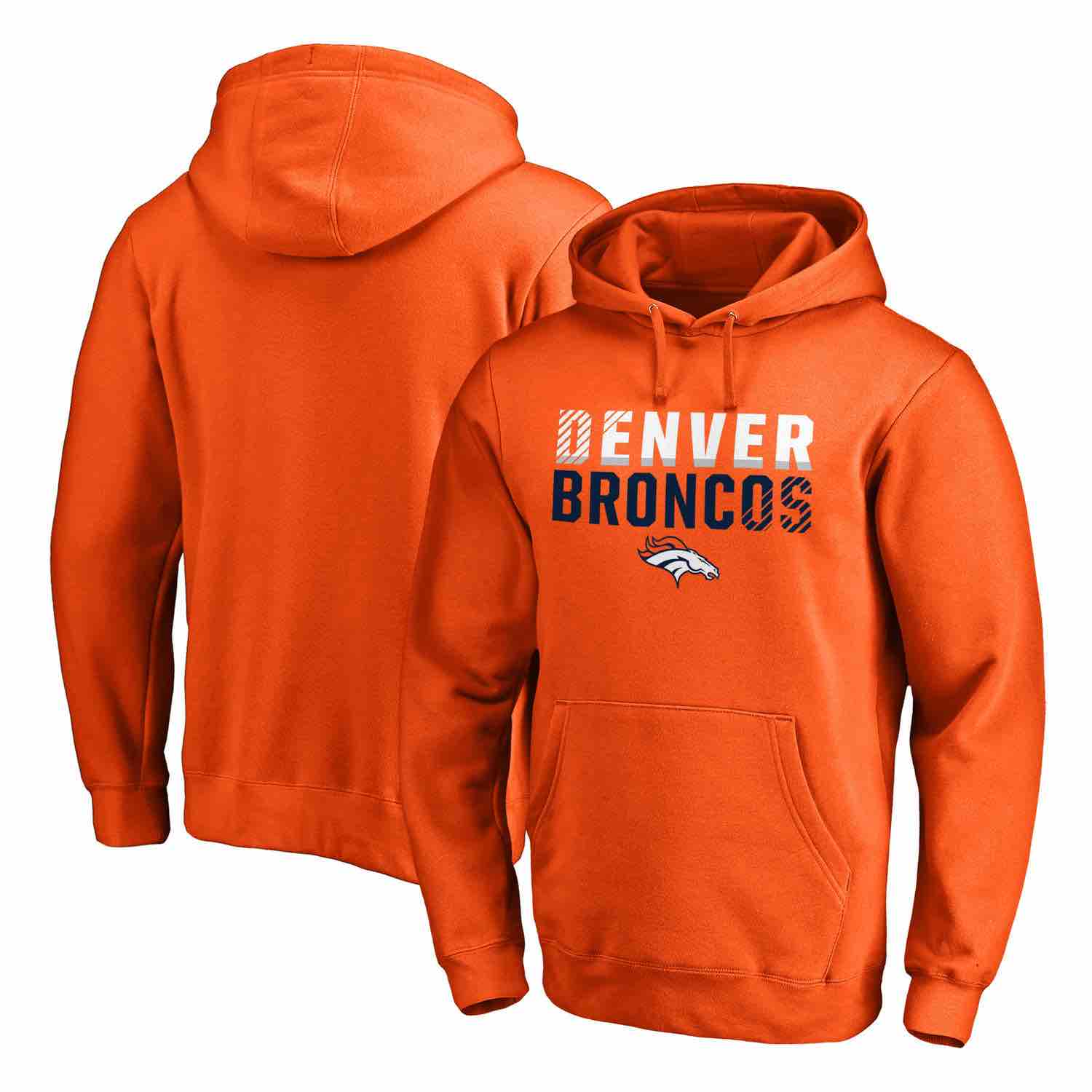 Mens Denver Broncos NFL Pro Line by Fanatics Branded Orange Iconic Collection Fade Out Pullover Hoodie