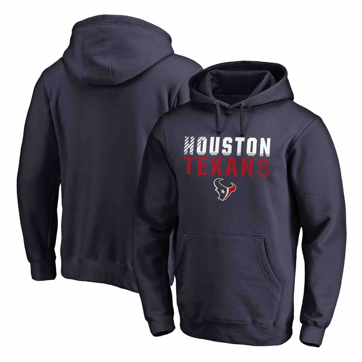 Mens Houston Texans NFL Pro Line by Fanatics Branded Navy Iconic Collection Fade Out Pullover Hoodie