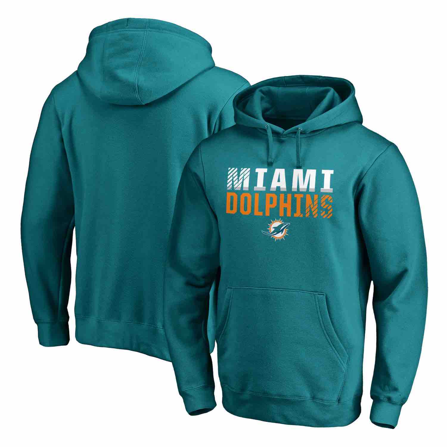 Mens Miami Dolphins NFL Pro Line by Fanatics Branded Aqua Iconic Collection Fade Out Pullover Hoodie