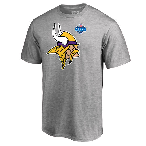 Mens Minnesota Vikings Pro Line by Fanatics Branded Heather Gray 2017 NFL Draft Athletic Heather T-Shirt