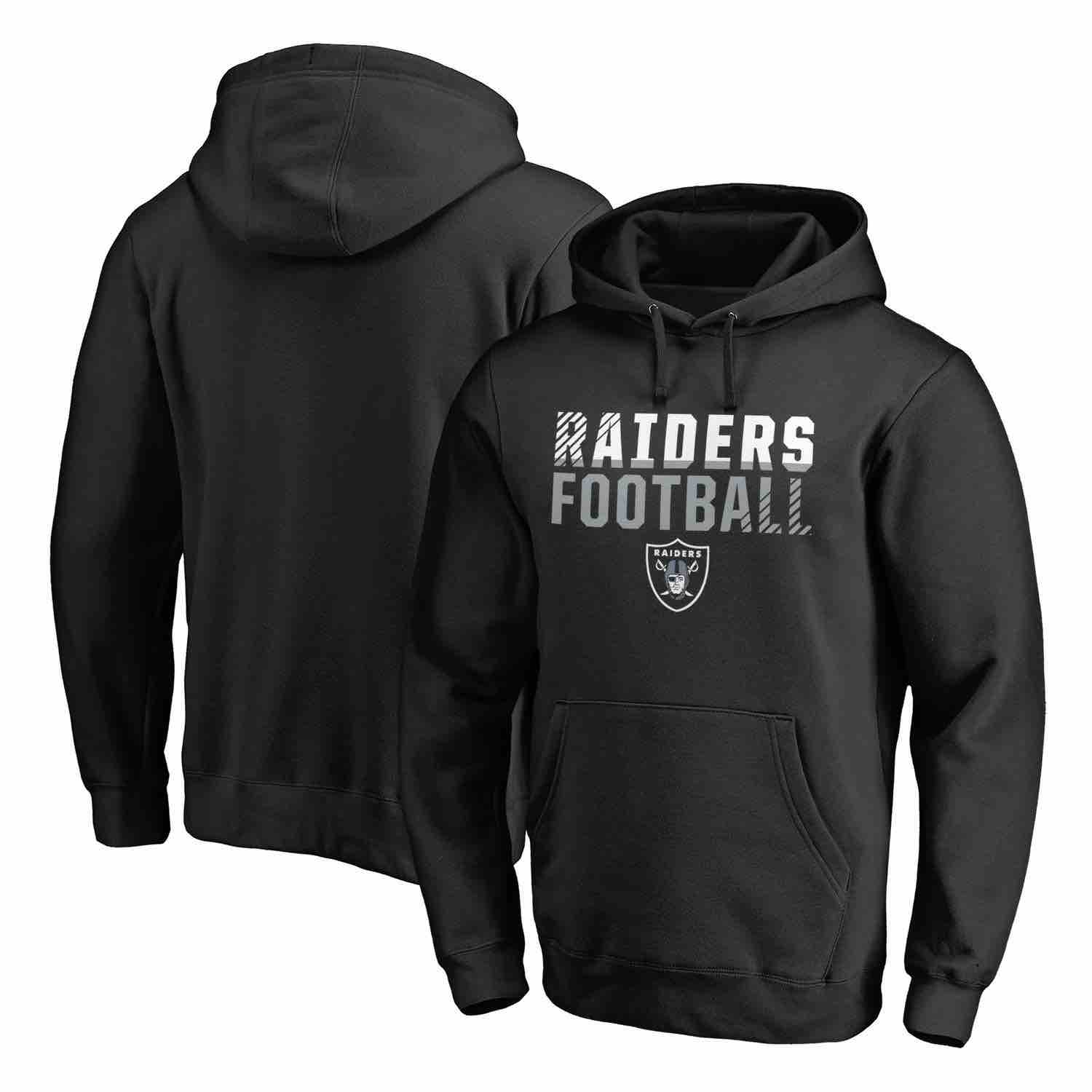 Mens Oakland Raiders NFL Pro Line by Fanatics Branded Black Iconic Collection Fade Out Pullover Hoodie