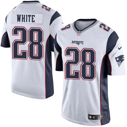 NFL New England Patriots #28 James White Elite White NFL Jersey