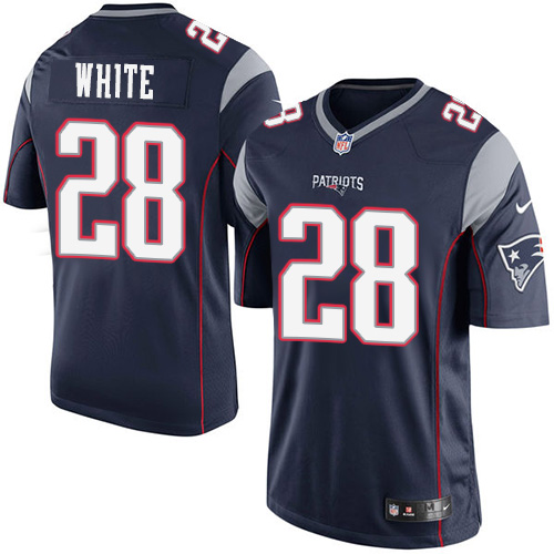 NFL New England Patriots #28 James White Elite Navy Blue NFL Jersey
