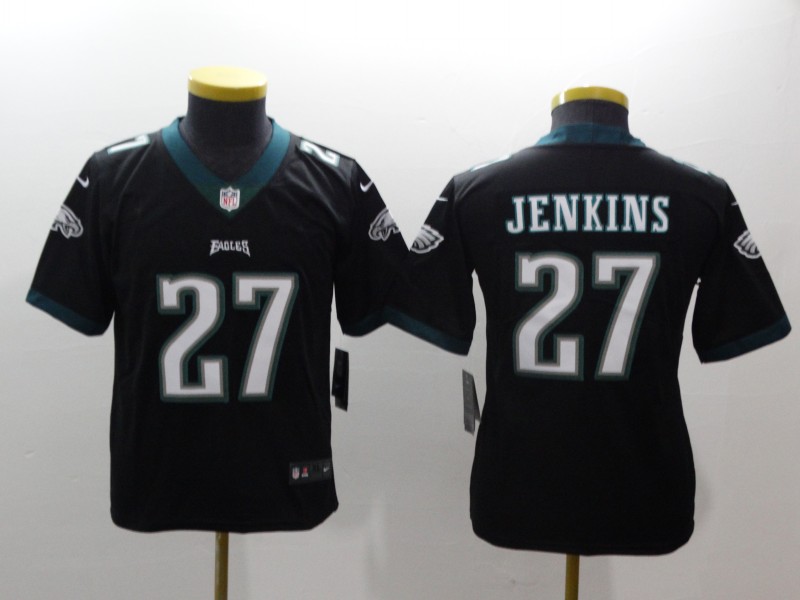 Kids NFL Philadelphia Eagles #27 Jenkins Black Vapor Limited Jersey