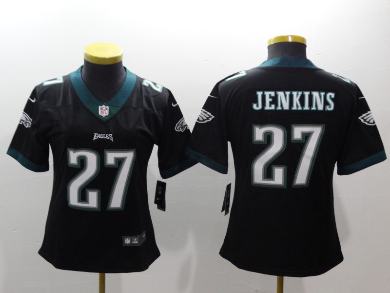 Womens NFL Philadelphia Eagles #27 Jenkins Black Vapor Limited Jersey