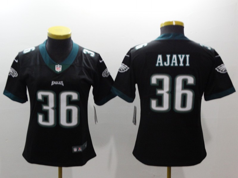 Womens NFL Philadelphia Eagles #36 Ajayi Black Vapor Limited Jersey