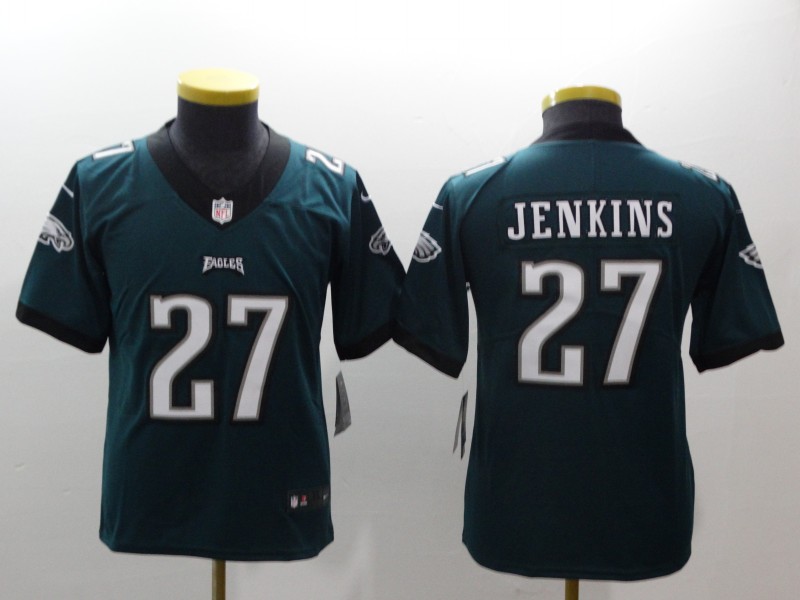 Kids NFL Philadelphia Eagles #27 Jenkins Green Vapor Limited Jersey