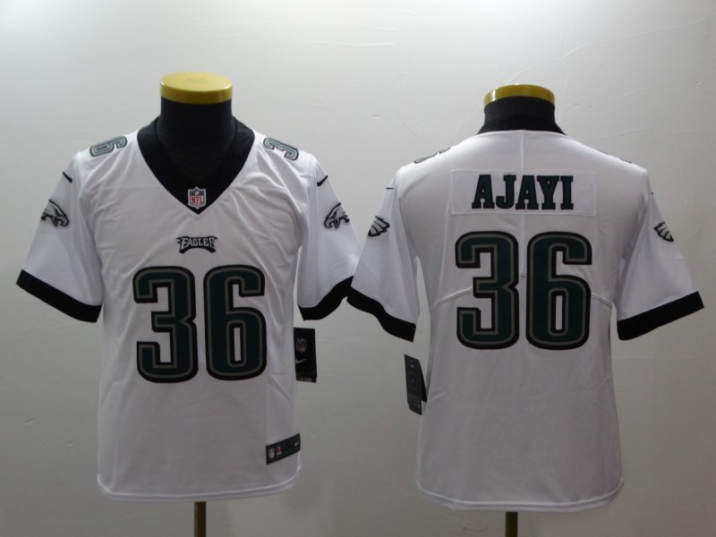 Kids NFL Philadelphia Eagles #36 Ajayi White Vapor Limited Jersey