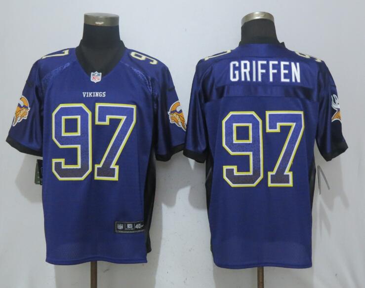 NEW Nike Minnesota Vikings #97 Griffen Drift Fashion Purple Elite Jersey  