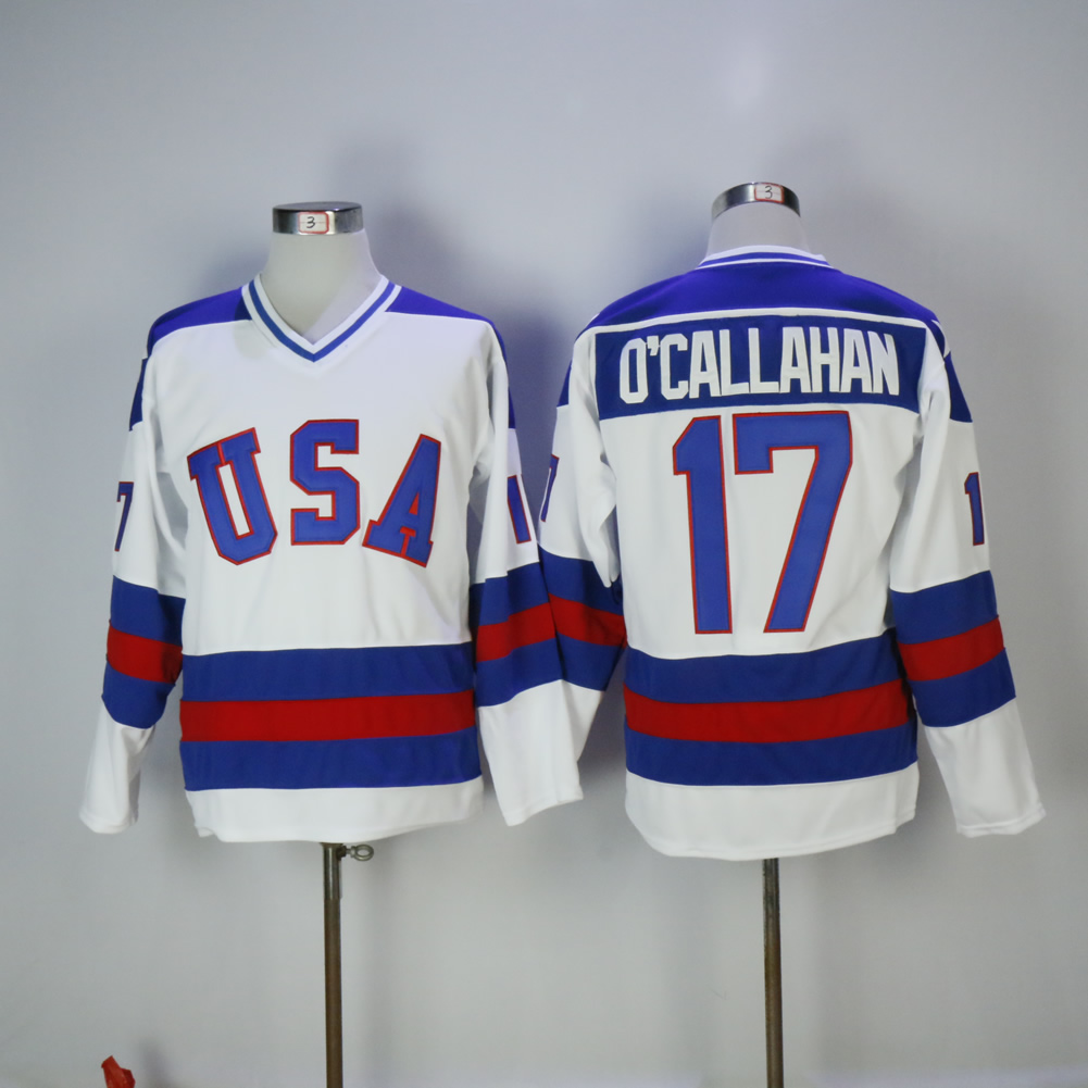 NHL USA Team #17 OCallahan White Hockey Jersey