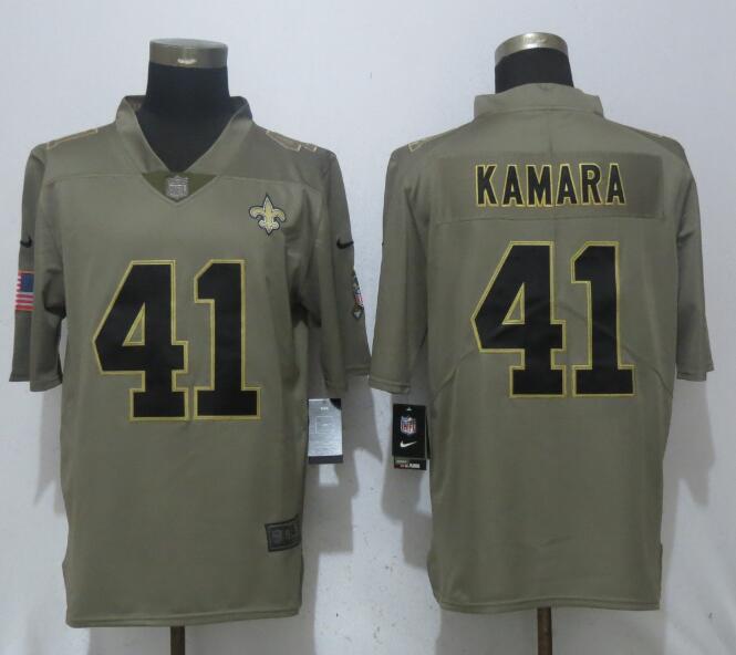 Nike New Orleans Saints #41 Kamara Olive Salute To Service Limited Jersey