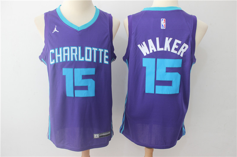 Nike NBA New Orleans Hornets #15 Walker Purple New Jersey