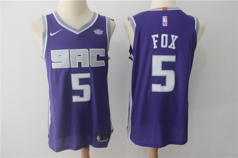 Nike NBA Sacramento Kings #5 Fox Purple Jersey