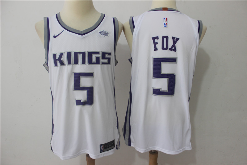 Nike NBA Sacramento Kings #5 Fox White Jersey