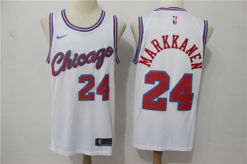 Nike NBA Chicago Bulls #24 Markkanen White New Jersey