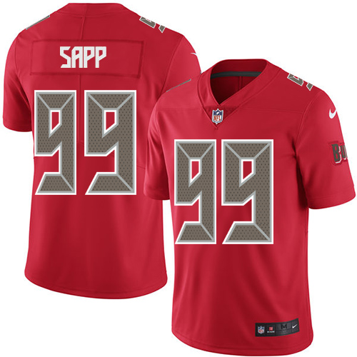 Mens Nike Tampa Bay Buccaneers #99 Warren Sapp Red Rush Vapor NFL Jersey 