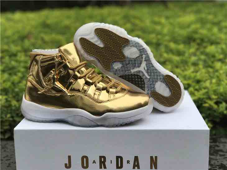 Nike Air Jordan 11 Gold Sneakers