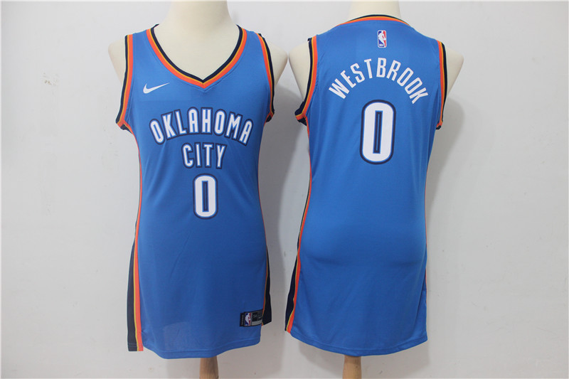 Womens NBA Oklahoma City Thunder #0 Westbrook Blue Skirt
