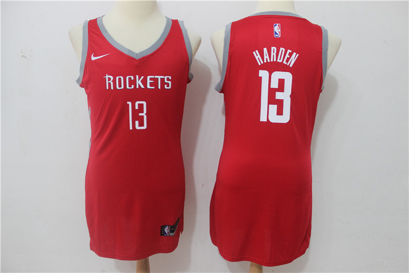 Womens NBA Houston Rockets #13 Harden Red Skirt